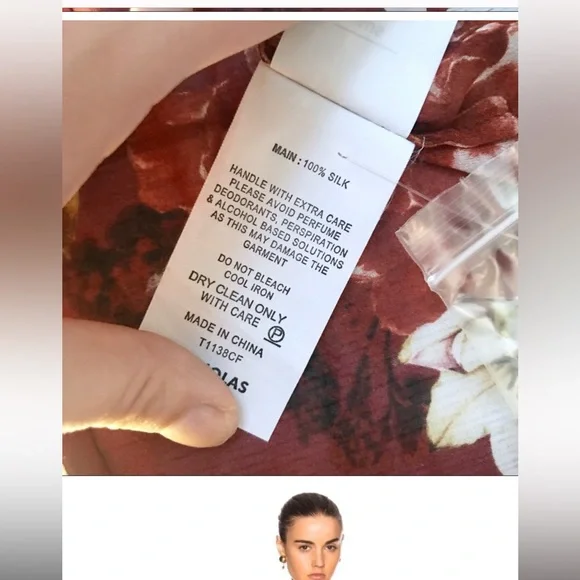 NWT NICHOLAS Floral Print Ruffle Cold Shoulder Silk Blouse - Picture 13 of 13